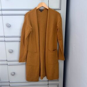 State Cashmere Women's Mustard Open Front Cardigan barely worn